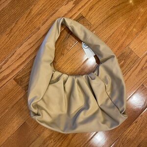 Time and Tru Light Tan Faux Leather Slouchy Shoulder Bag Purse NEW